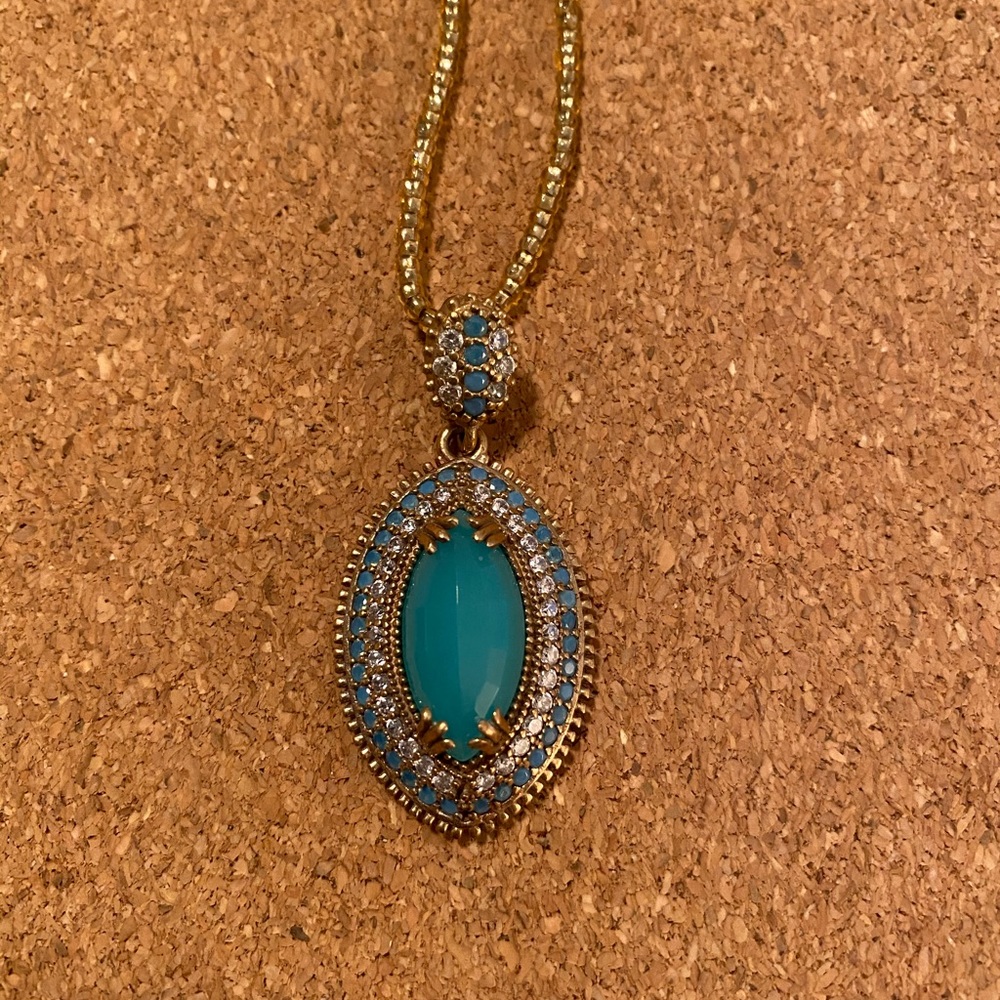 Ornate chalcedony and CZ necklace